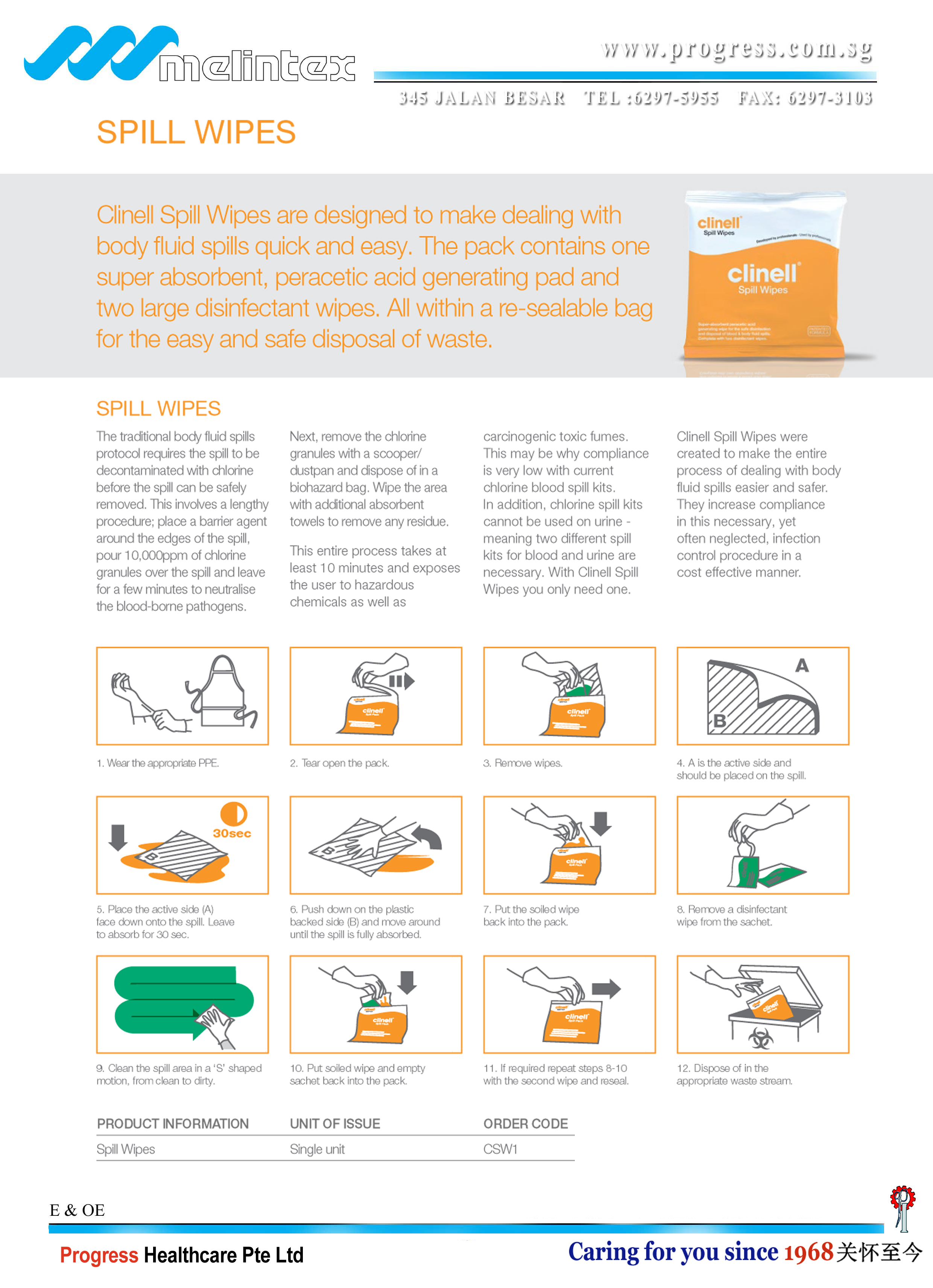 Cat CSW1 CLINELL Spill-wipes (1)
