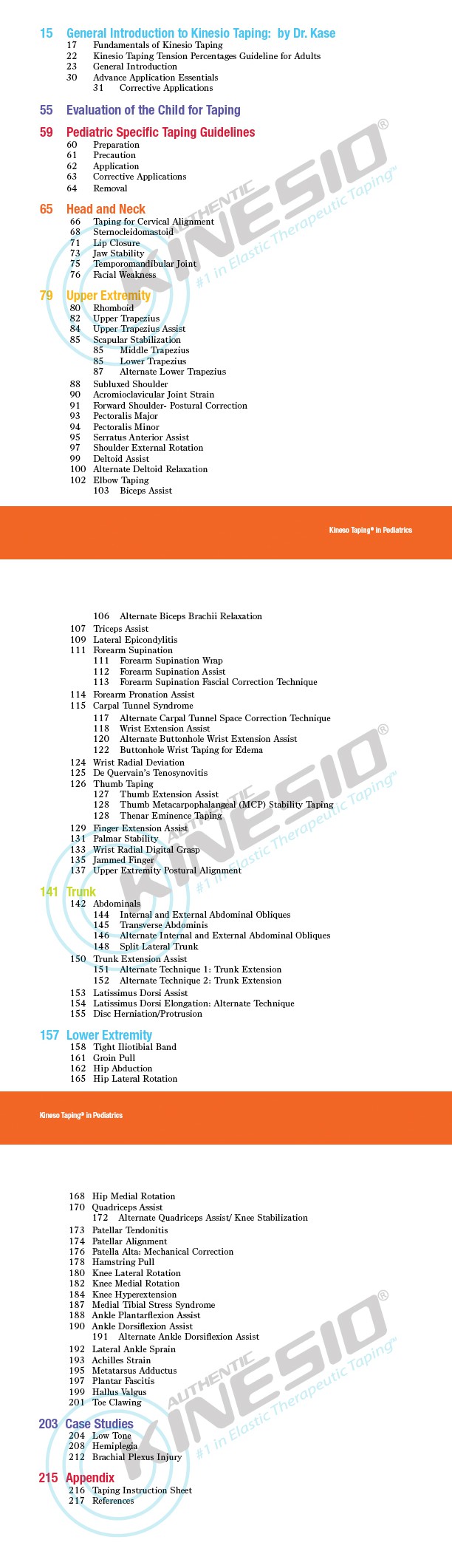Kinesio Paeds - BK5TableofContents