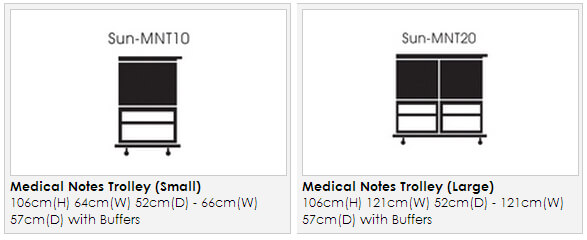 Sunflower Dimensions Sun-MNT Medical Notes Trolley