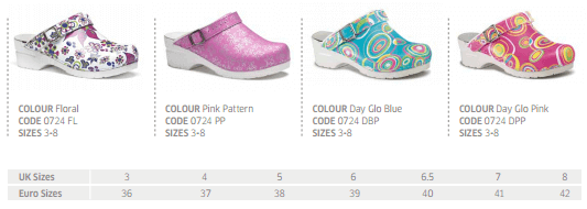 Toffeln FlexiKlog Patterned Sizes Lores